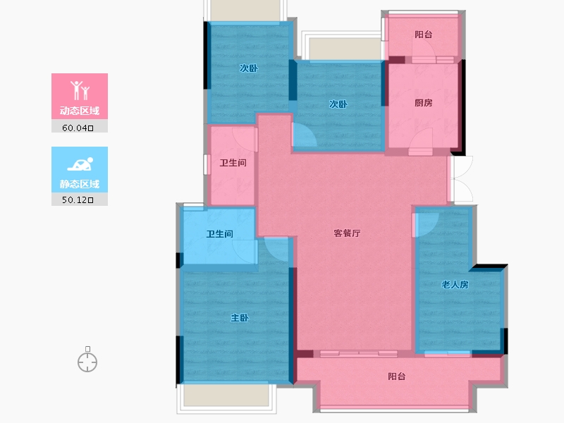 重庆-重庆市-金科联发東悦府-98.18-户型库-动静分区