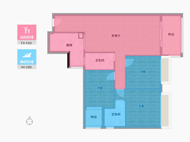 四川省-绵阳市-新广厦·绵州里-100.00-户型库-动静分区