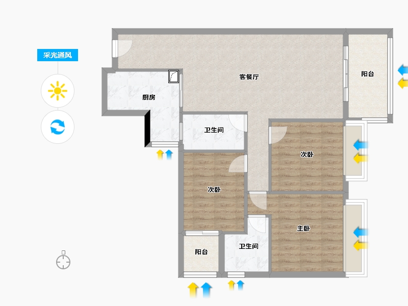 四川省-绵阳市-新广厦·绵州里-100.00-户型库-采光通风