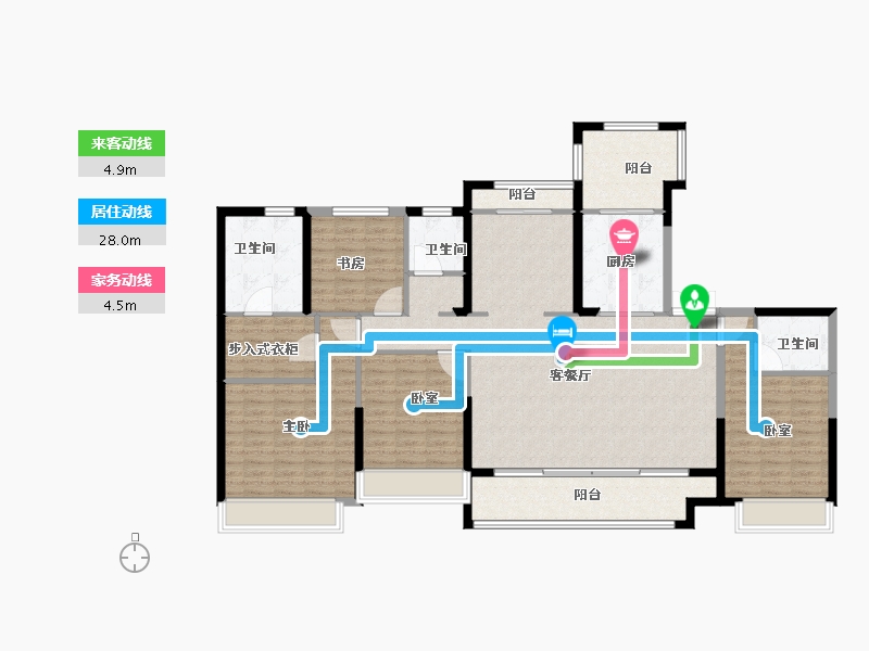 湖南省-长沙市-浏阳万达广场-152.00-户型库-动静线