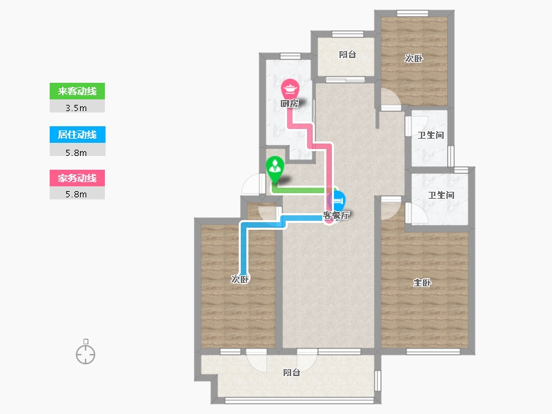 山东省-青岛市-裕东新府-107.99-户型库-动静线