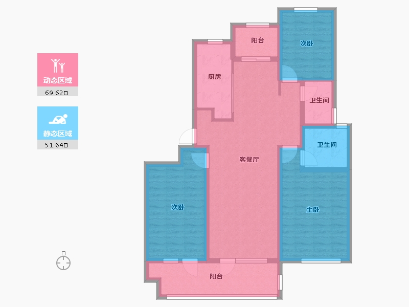 山东省-青岛市-裕东新府-107.99-户型库-动静分区