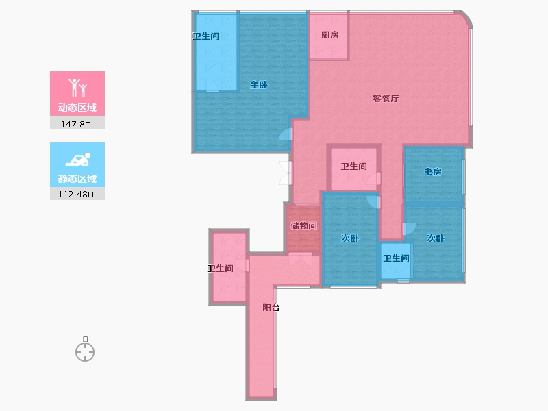 重庆-重庆市-万科锦绣滨江-237.93-户型库-动静分区