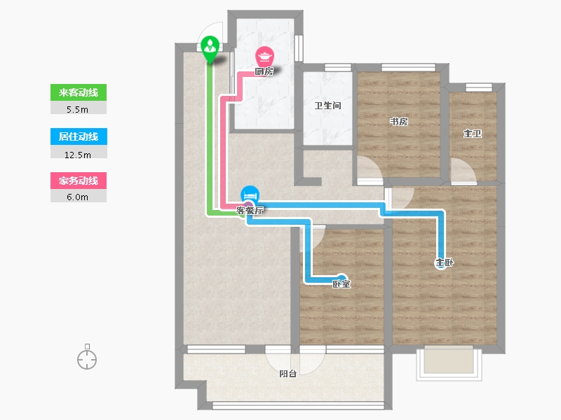 山东省-烟台市-石药健康城-84.78-户型库-动静线