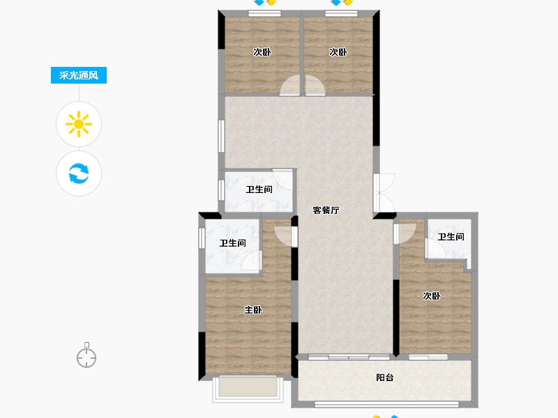 浙江省-金华市-永康一方万达广场-108.51-户型库-采光通风