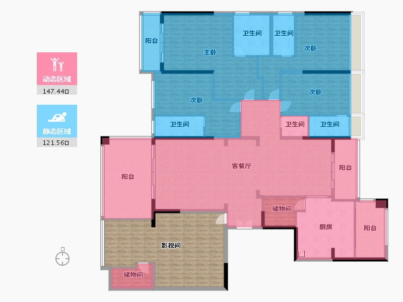 广东省-云浮市-筠城·翰林春天-300.00-户型库-动静分区