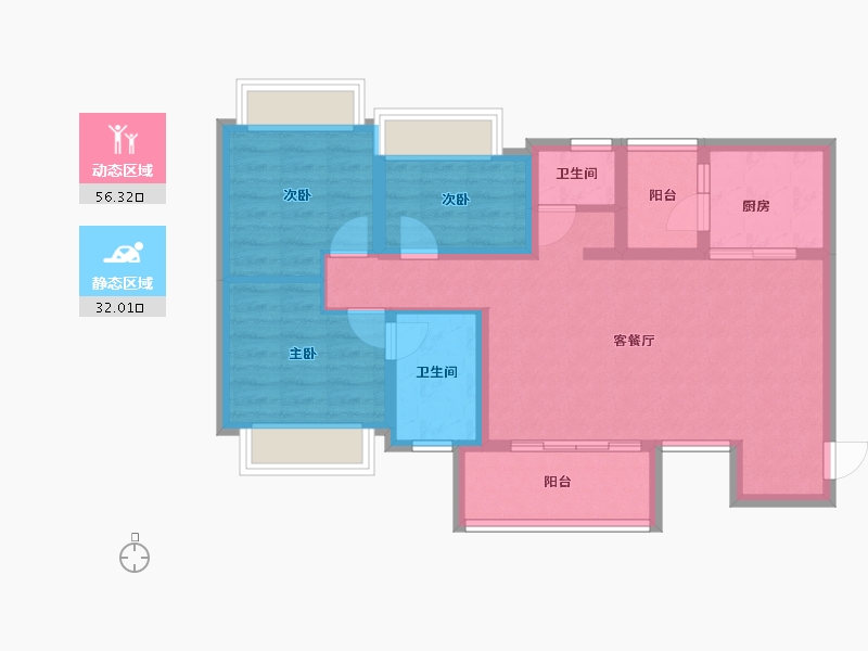 重庆-重庆市-昕晖滨江壹号院-78.06-户型库-动静分区