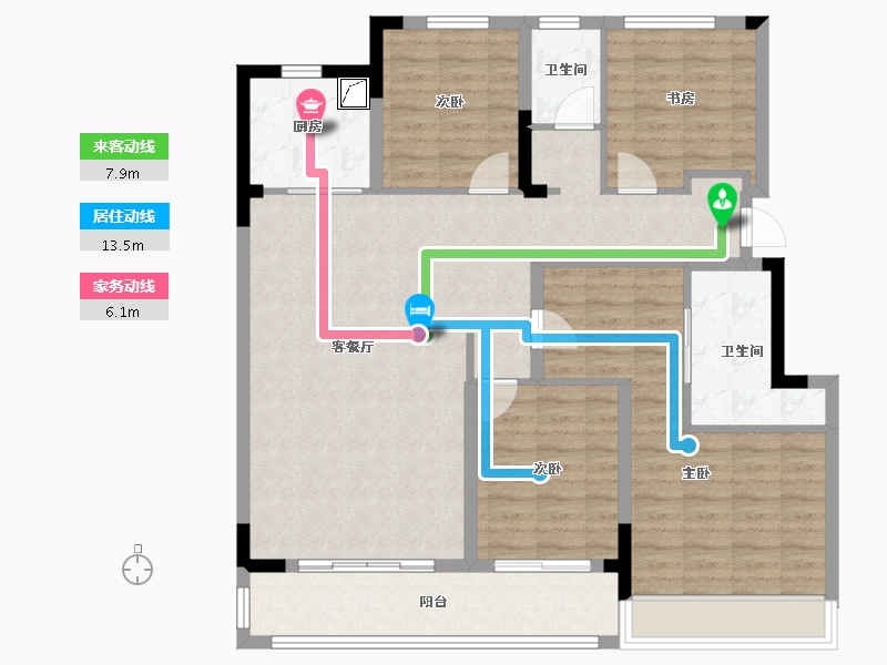 浙江省-绍兴市-宝能凤林府-114.40-户型库-动静线