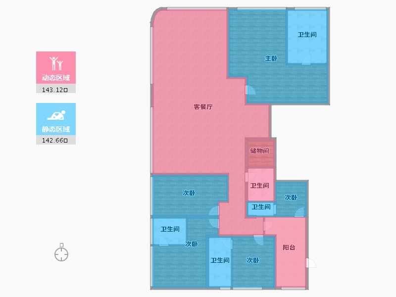 重庆-重庆市-万科锦绣滨江-262.60-户型库-动静分区