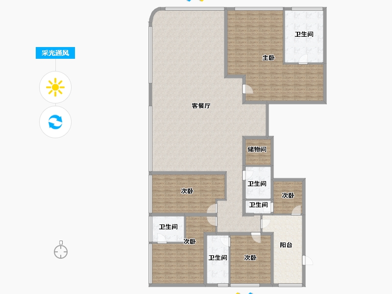 重庆-重庆市-万科锦绣滨江-262.60-户型库-采光通风