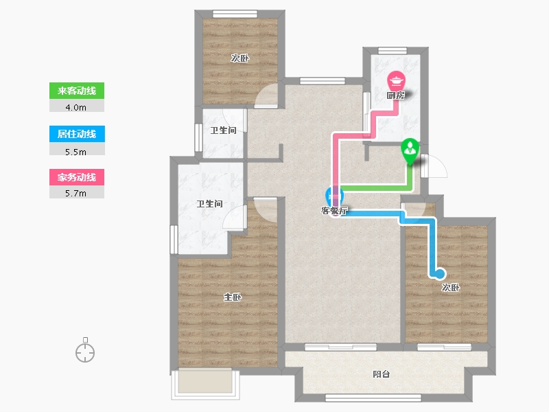 陕西省-西安市-陕建荣华臻萃府-92.00-户型库-动静线