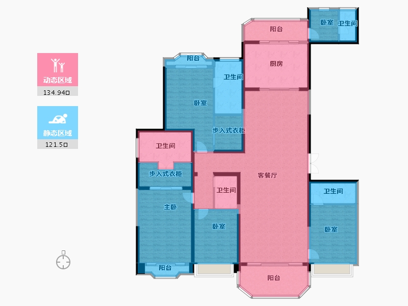 上海-上海市-上海星河湾三期-233.48-户型库-动静分区