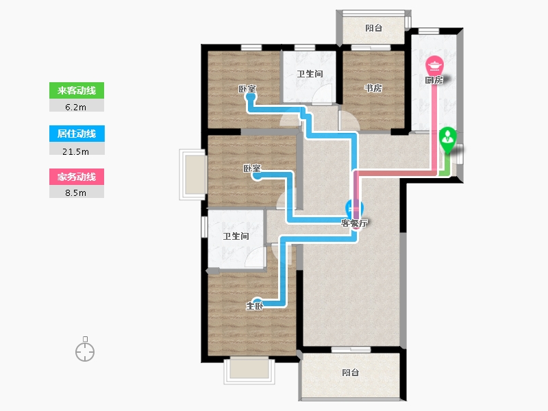 湖南省-长沙市-珠江四方印-103.18-户型库-动静线