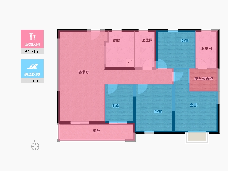 湖南省-长沙市-珠江四方印-101.98-户型库-动静分区