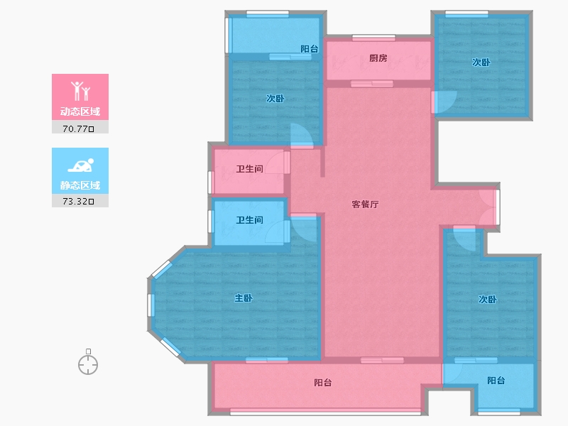 陕西省-渭南市-信达峯墅-150.00-户型库-动静分区