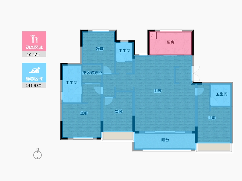 浙江省-绍兴市-宝能凤林府-137.61-户型库-动静分区