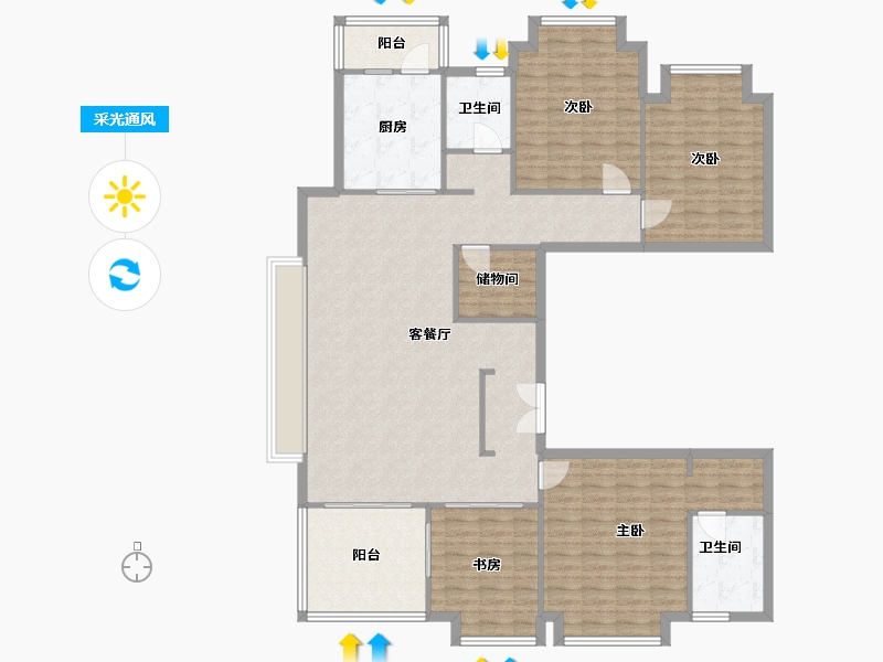 四川省-成都市-幸福桥TOD·幸福拾光-153.00-户型库-采光通风