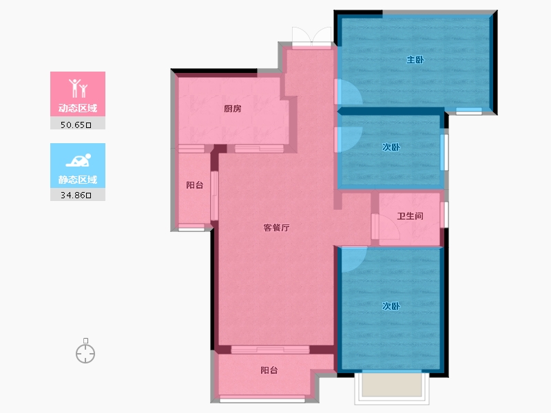 陕西省-西安市-德杰德裕天下-75.63-户型库-动静分区