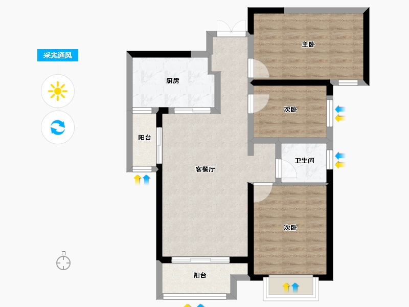 陕西省-西安市-德杰德裕天下-75.63-户型库-采光通风