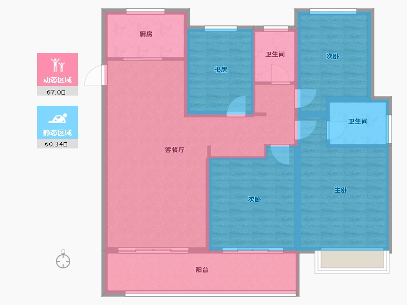 江苏省-淮安市-香溢茗园-115.00-户型库-动静分区