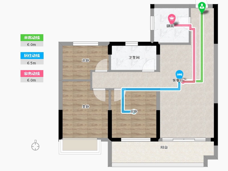 湖南省-长沙市-浏阳万达广场-78.40-户型库-动静线