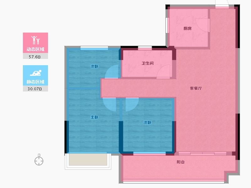 湖南省-长沙市-浏阳万达广场-78.40-户型库-动静分区