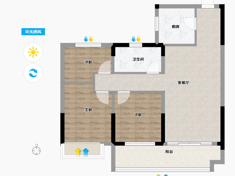 湖南省-长沙市-浏阳万达广场-78.40-户型库-采光通风