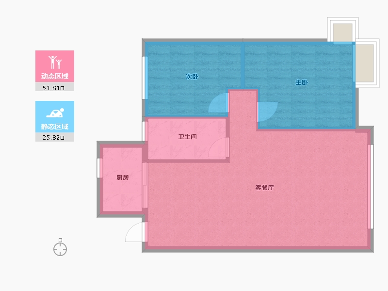 辽宁省-盘锦市-中天华府-80.00-户型库-动静分区