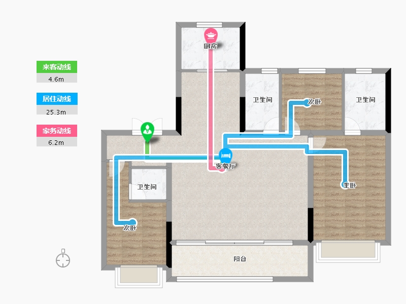 浙江省-金华市-永康一方万达广场-112.80-户型库-动静线