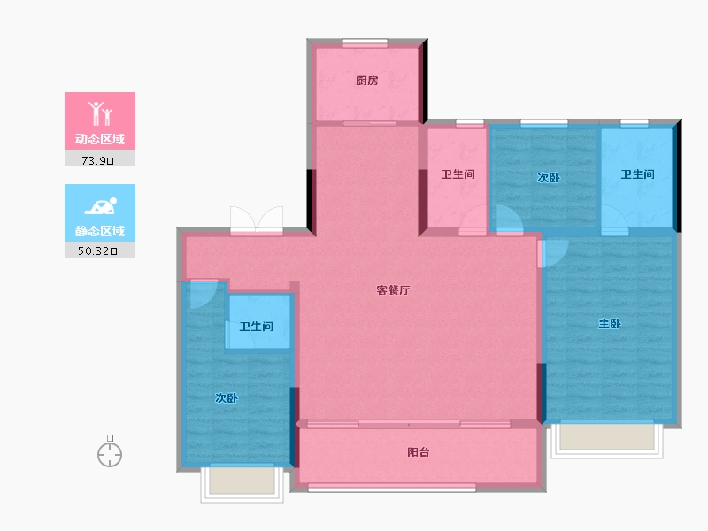 浙江省-金华市-永康一方万达广场-112.80-户型库-动静分区