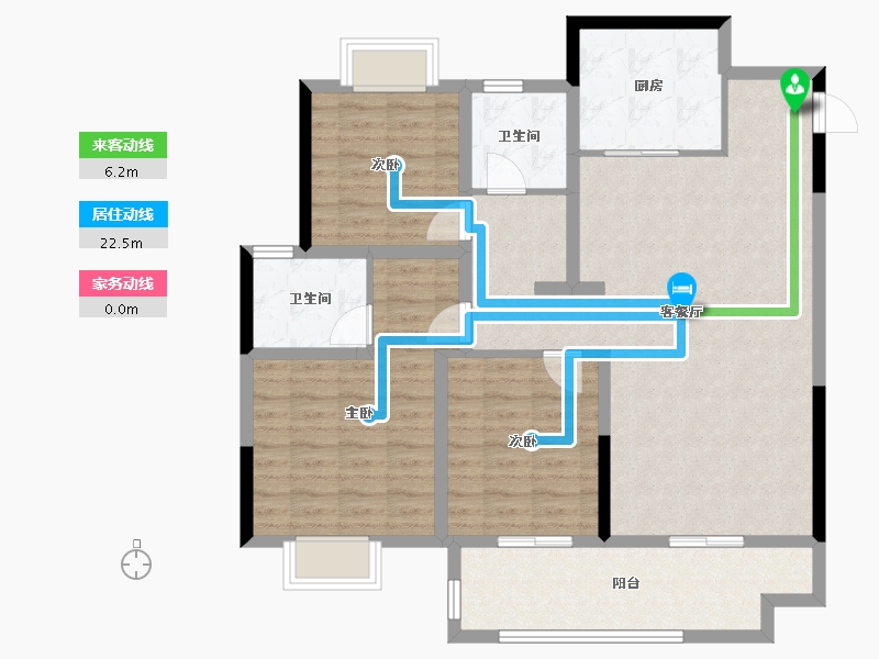 江苏省-徐州市-汉邦景城-105.92-户型库-动静线