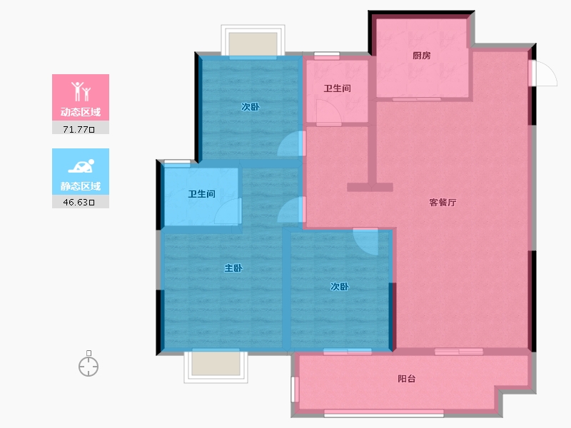 江苏省-徐州市-汉邦景城-105.92-户型库-动静分区