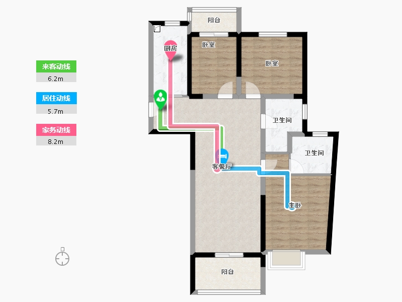 湖南省-长沙市-珠江四方印-90.28-户型库-动静线