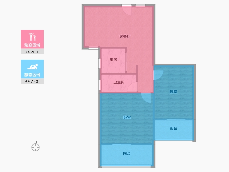 安徽省-合肥市-博澳丽苑-65.00-户型库-动静分区