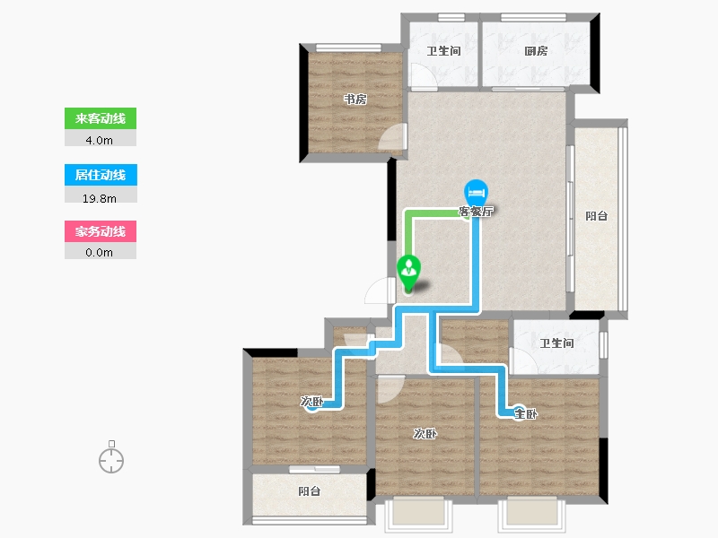 浙江省-金华市-宾王道1號-107.14-户型库-动静线