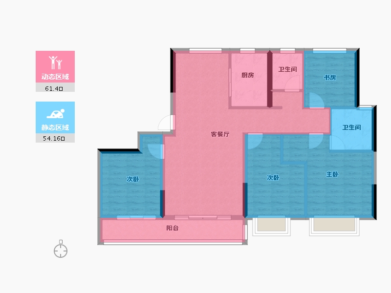 浙江省-金华市-宾王道1號-104.25-户型库-动静分区