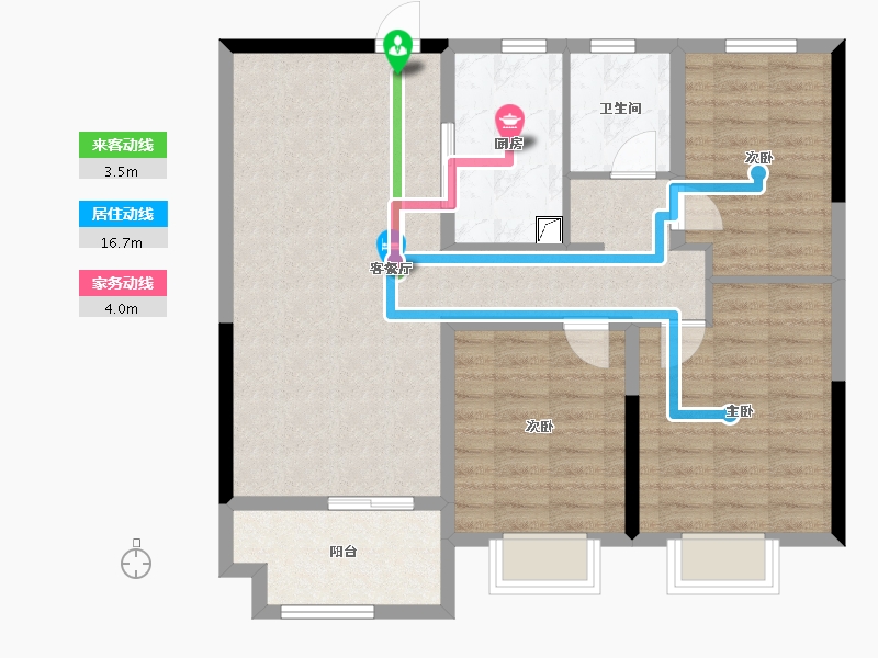 江苏省-徐州市-汉邦景城-88.43-户型库-动静线