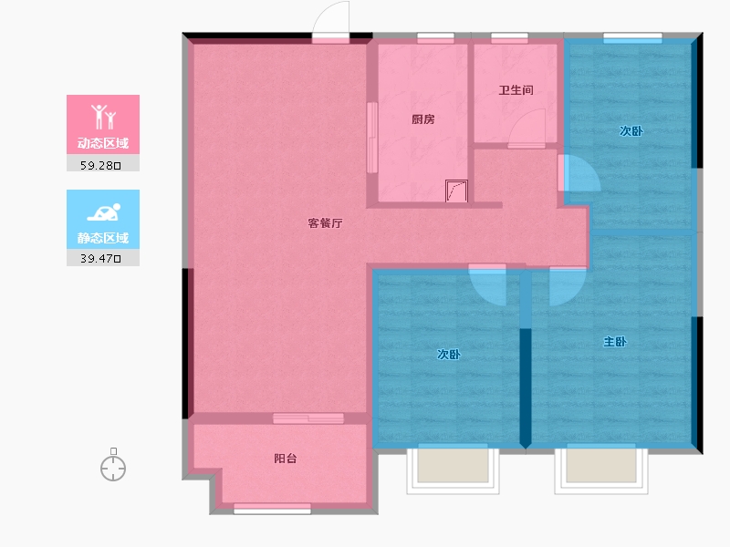 江苏省-徐州市-汉邦景城-88.43-户型库-动静分区