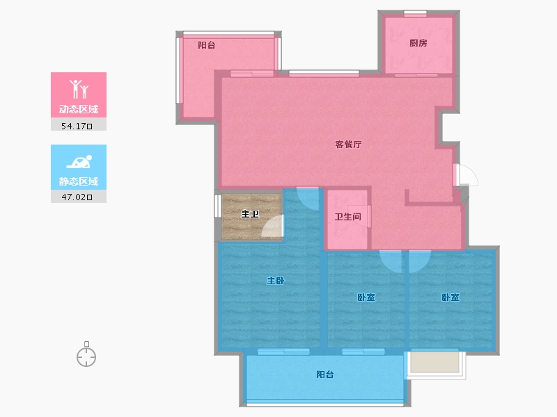 山东省-烟台市-石药健康城-94.40-户型库-动静分区