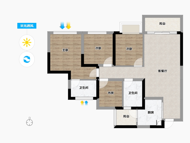 四川省-成都市-川港合作示范园-78.66-户型库-采光通风