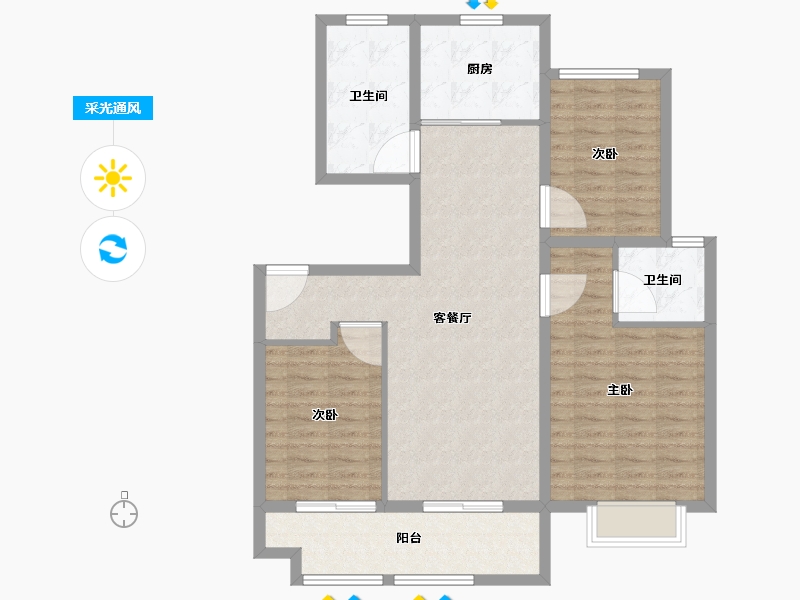 江苏省-徐州市-上水璞园-99.21-户型库-采光通风