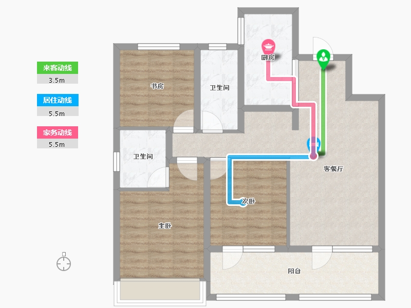 山东省-青岛市-我家阳光上城-86.40-户型库-动静线