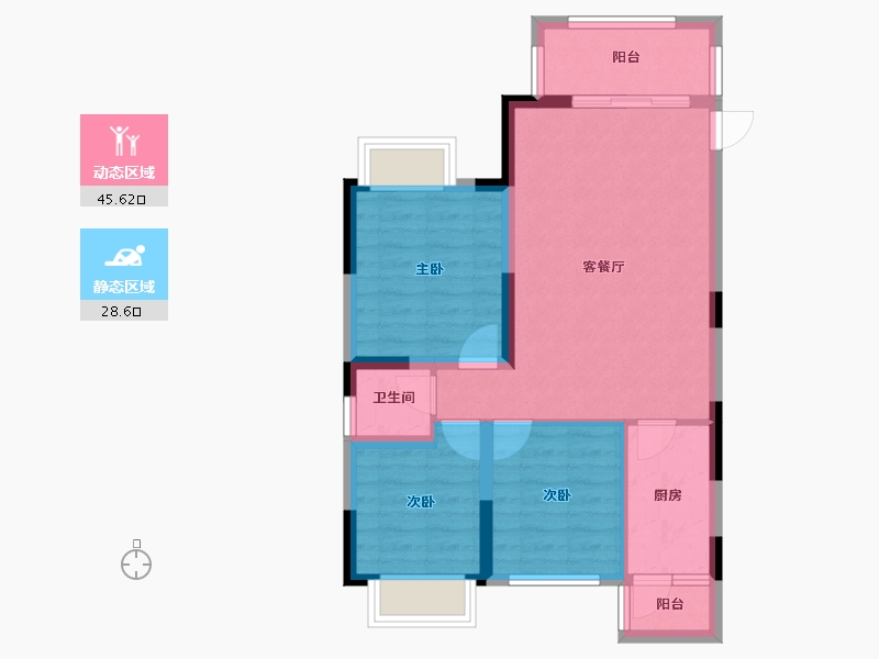 四川省-成都市-建泰御嘉花苑-65.72-户型库-动静分区