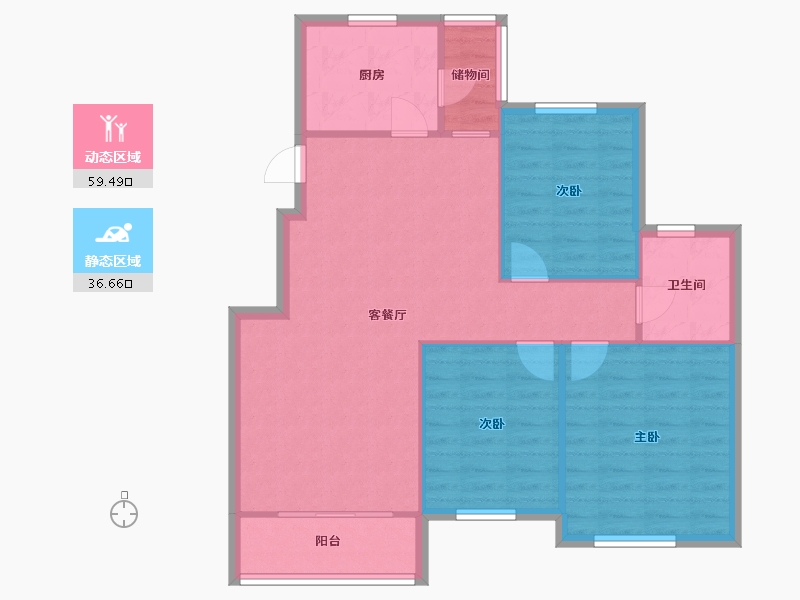 江苏省-南京市-弘阳·旭日上城-一区-90.00-户型库-动静分区