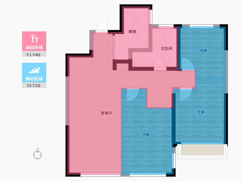 山东省-青岛市-我家阳光上城-80.80-户型库-动静分区