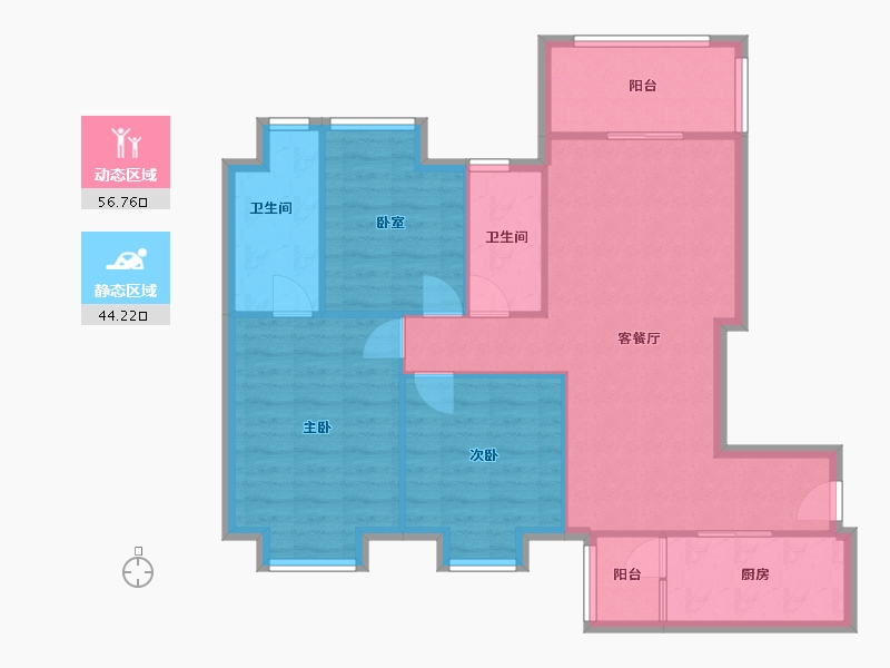 广东省-广州市-凤凰城-91.00-户型库-动静分区