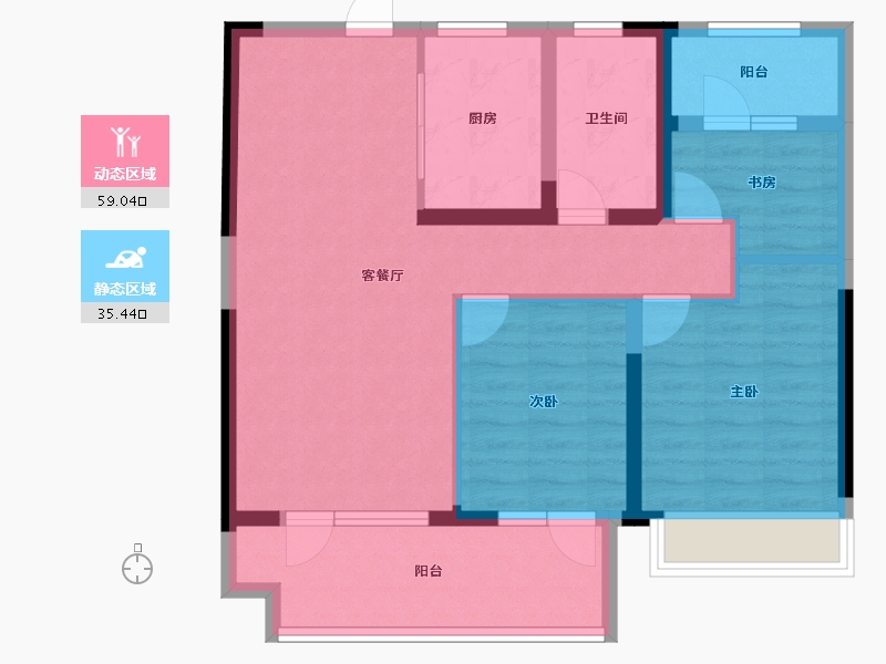 山东省-青岛市-新城玺樾-84.00-户型库-动静分区