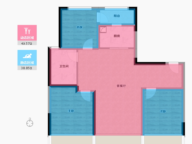 陕西省-西安市-西安蓝光长岛国际社区-78.40-户型库-动静分区