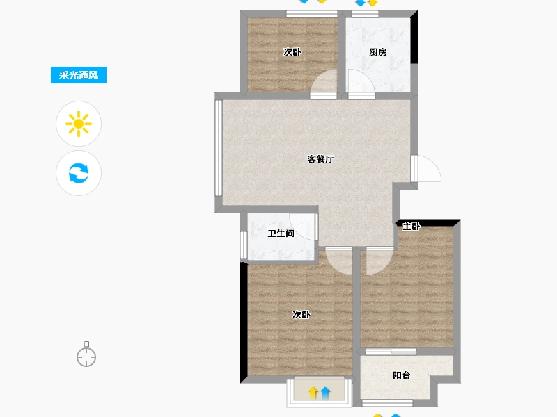 江苏省-徐州市-上水璞园-78.41-户型库-采光通风