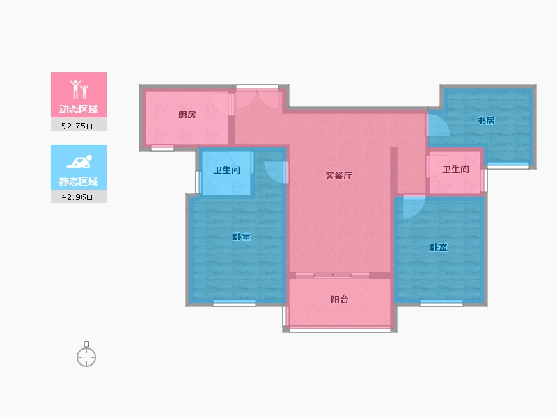 江苏省-南京市-澜悦华庭-84.80-户型库-动静分区